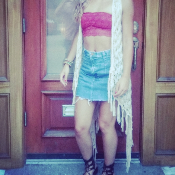 SOLD *Vintage* High Waisted Denim Skirt - Picture 6 of 6